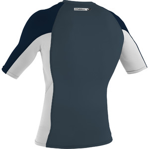 2024 O'neill Men's Premium Skins Short Sleeve Lycra Vest 4169b - Cadet Blue / White / Abyss